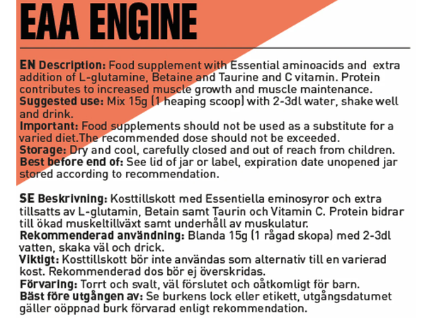 Swedish Supplements - EAA Engine - 450 g Berry Bomb