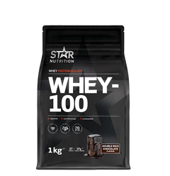 Star Nutrition - Whey-100 Myseprotein 1 kg - Double Rich Chocolate