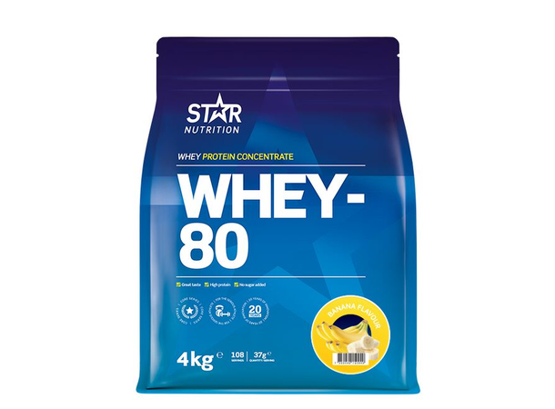 Star Nutrition - Whey-80 Myseprotein 4kg Banana