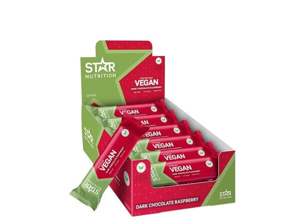 Star Nutrition - 12 X Vegan Protein bar 55 g - Raspberry Chocolate