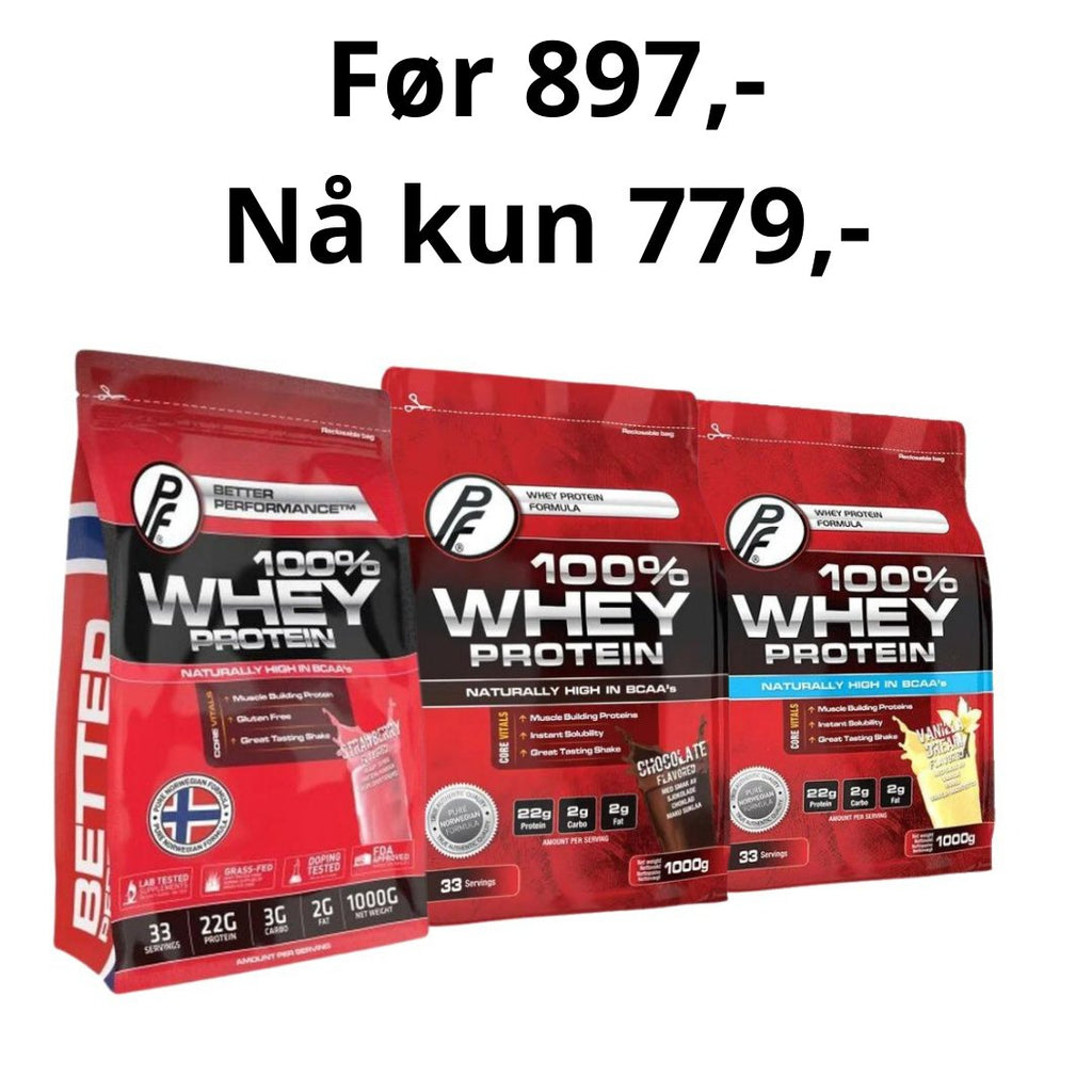 3 x 1kg med 100% Whey fra Proteinfabrikken! - Flexfit