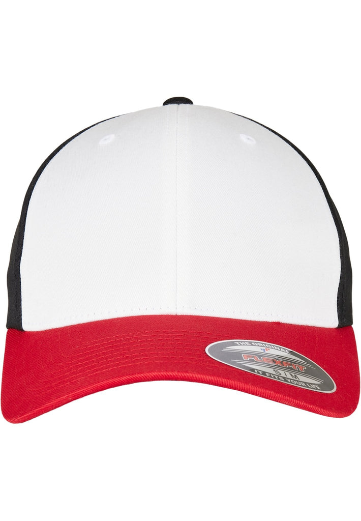 Flexfit Caps 6277TT WOOLY COMBED 3 TONE CAP Red/White/Black - Flexfit