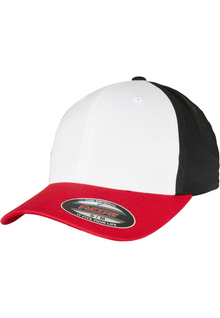 Flexfit Caps 6277TT WOOLY COMBED 3 TONE CAP Red/White/Black - Flexfit