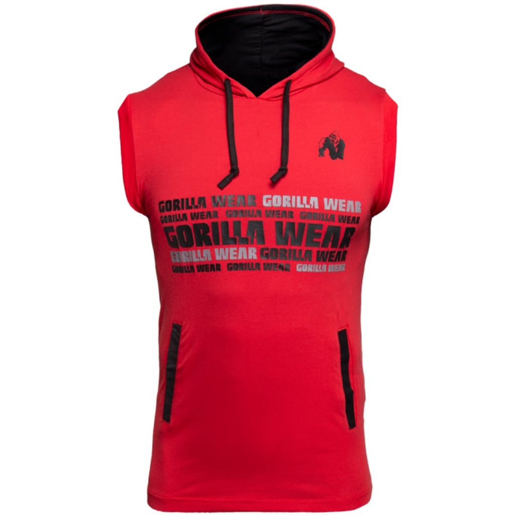 Gorilla Wear Melbourne S/L Hooded T - shirt, Rød - Flexfit