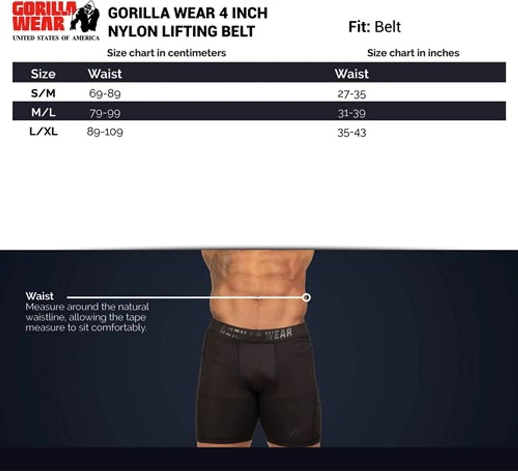 Gorilla Wear - Nylon belte 10cm - Flexfit