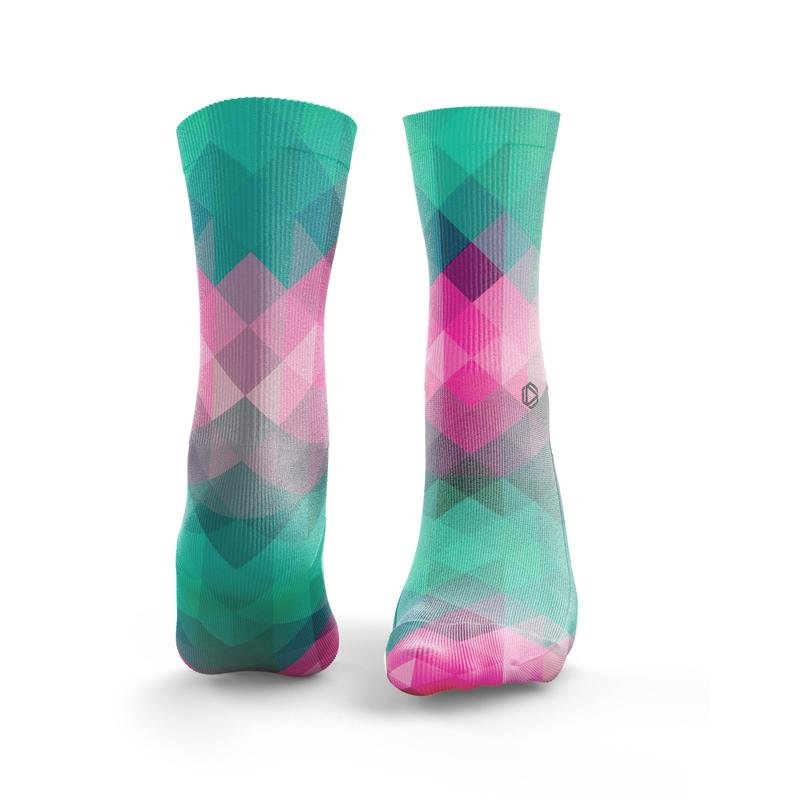 Hexxee Mens - Geo Twist (Green / Pink) - Flexfit