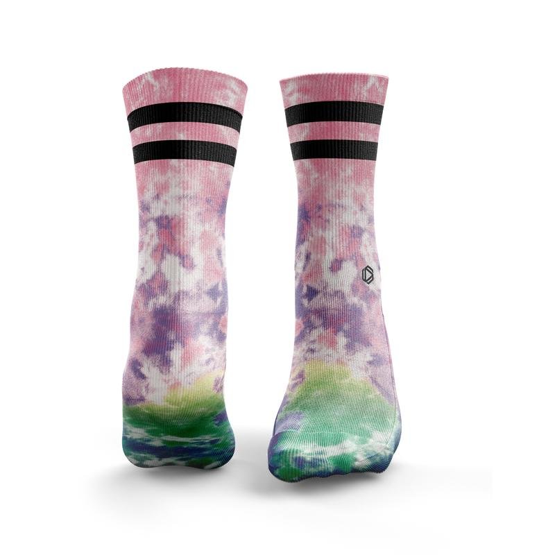 Hexxee Mens - Tie Dye 2 Stripe (Pink, Green & Puple) - Flexfit