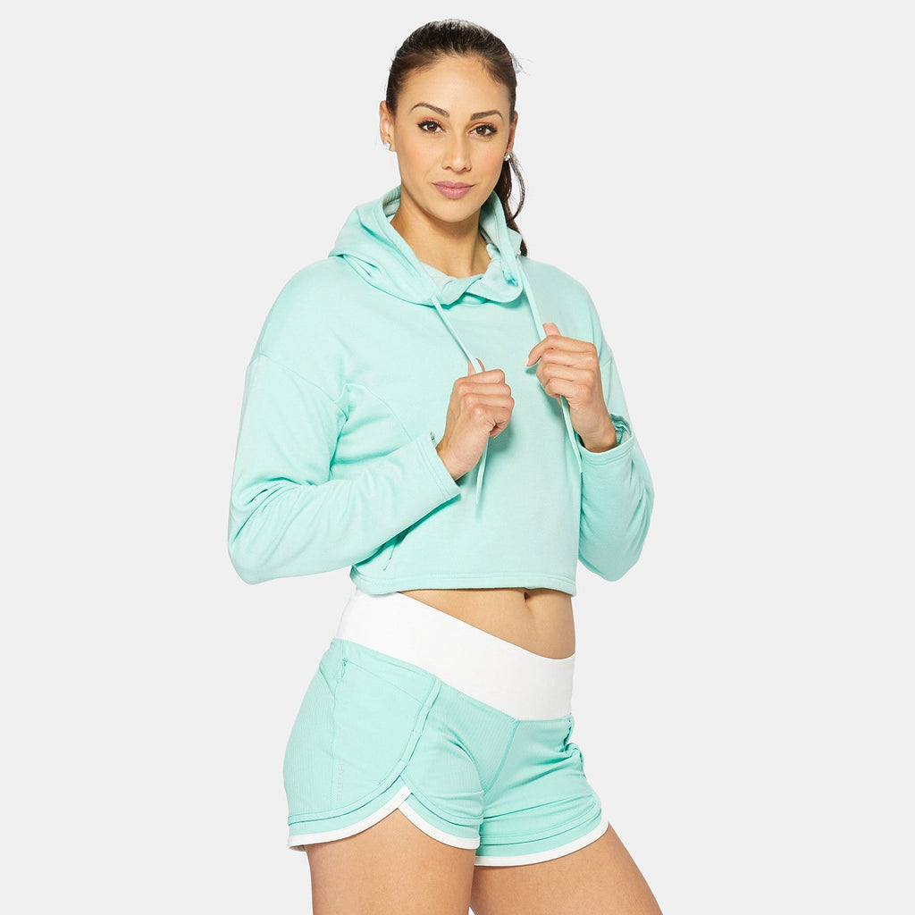 HYLETE Eclipse Cropped Hoodie (Neo Mint) - Flexfit