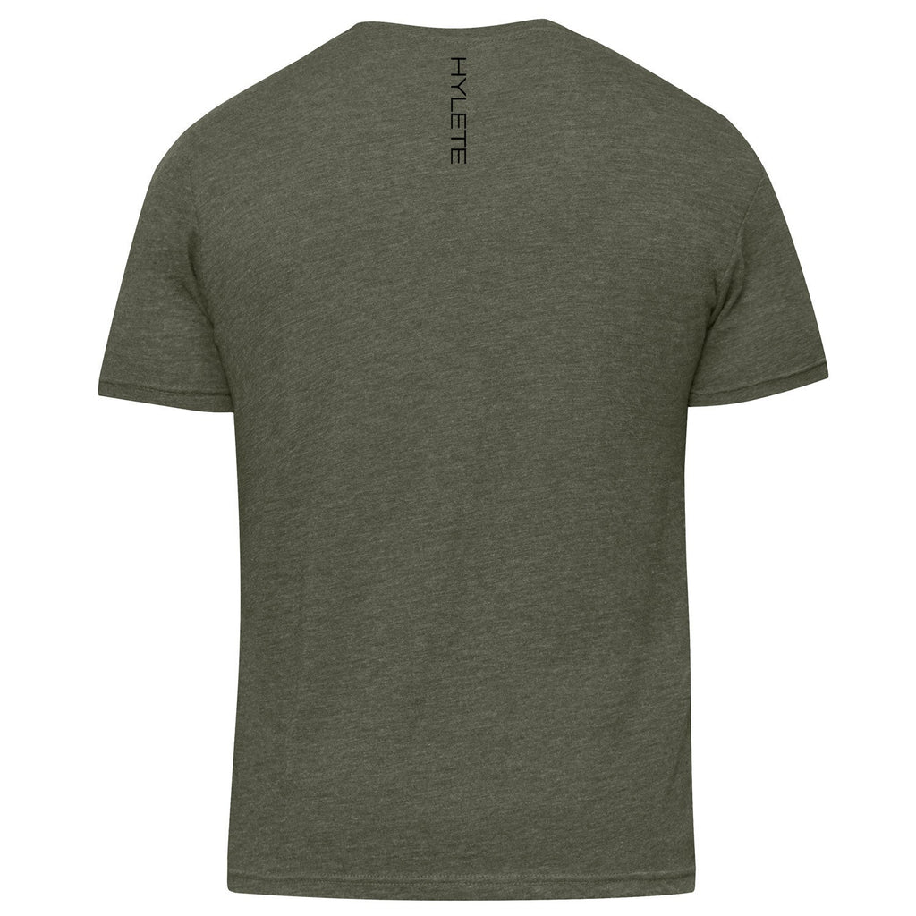 HYLETE Forged tri - blend crew (Vintage Olive/Black) - Flexfit