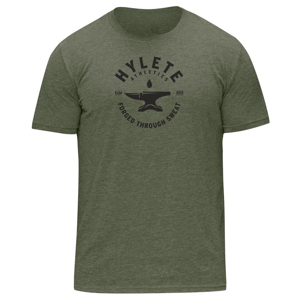 HYLETE Forged tri - blend crew (Vintage Olive/Black) - Flexfit