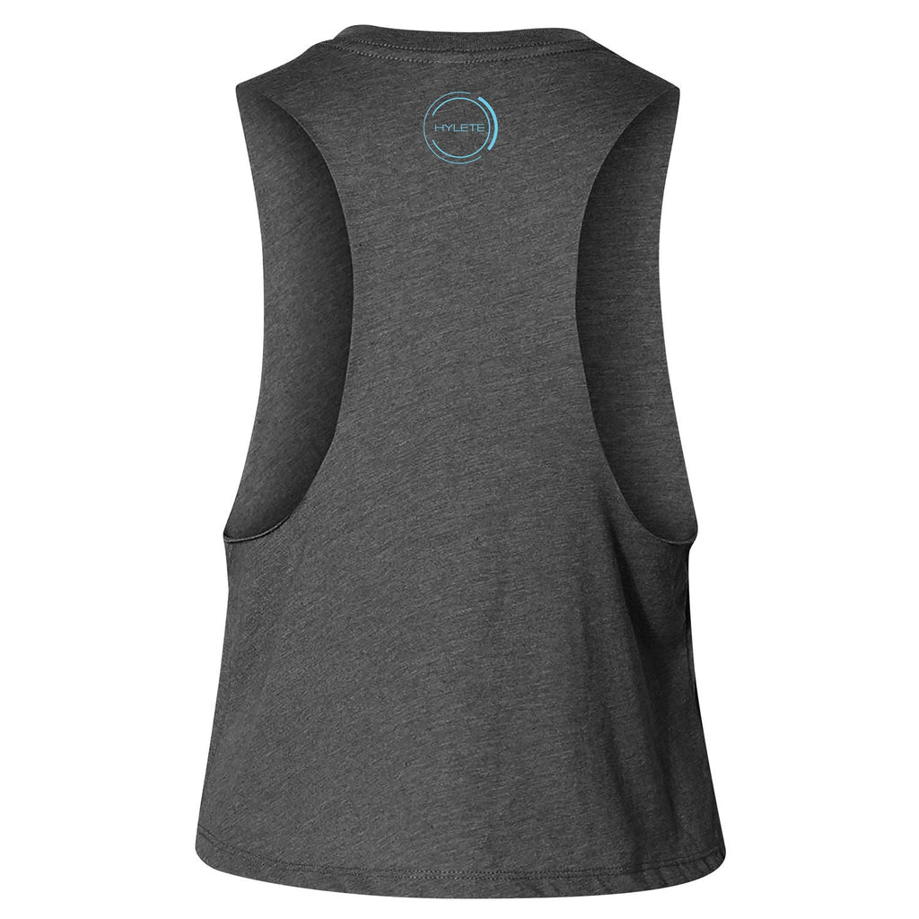 HYLETE Gritty Crop Tank (Heather Grey/Blue) - Flexfit