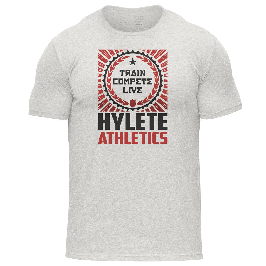 HYLETE Propaganda tri - blend crew (Vintage White/Brick) - Flexfit