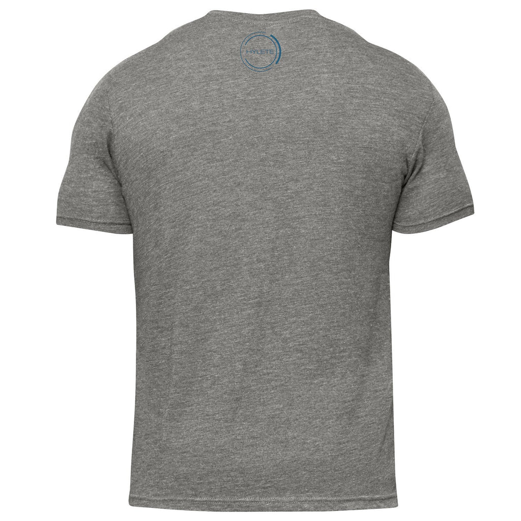 HYLETE Trashed tri - blend crew (Heather Grey/Agean) - Flexfit