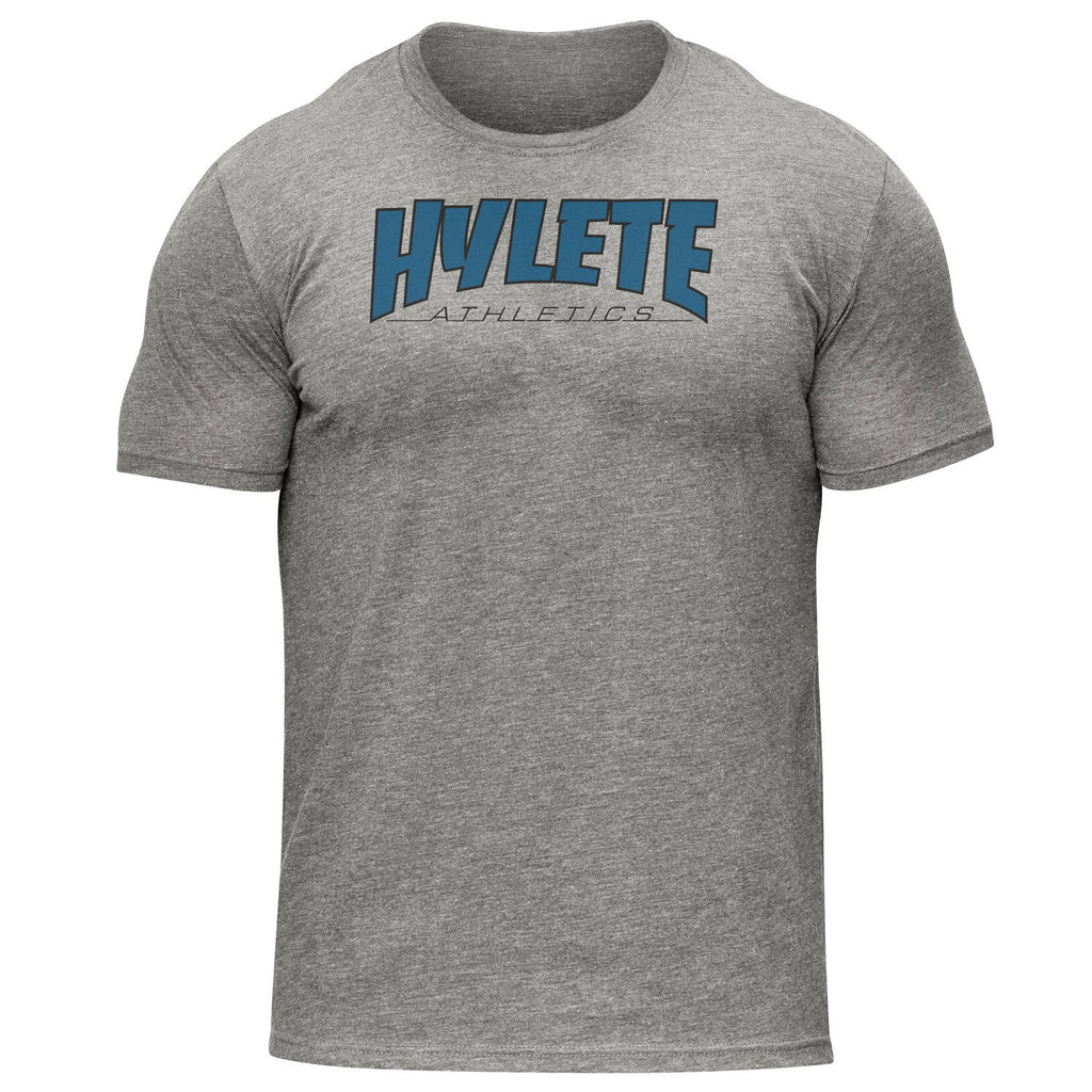 HYLETE Trashed tri - blend crew (Heather Grey/Agean) - Flexfit