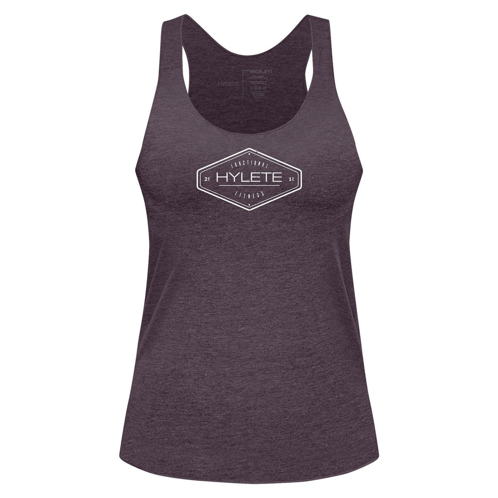 HYLETE Womens octane tri - blend tank (Vintage Purple/White) - Flexfit