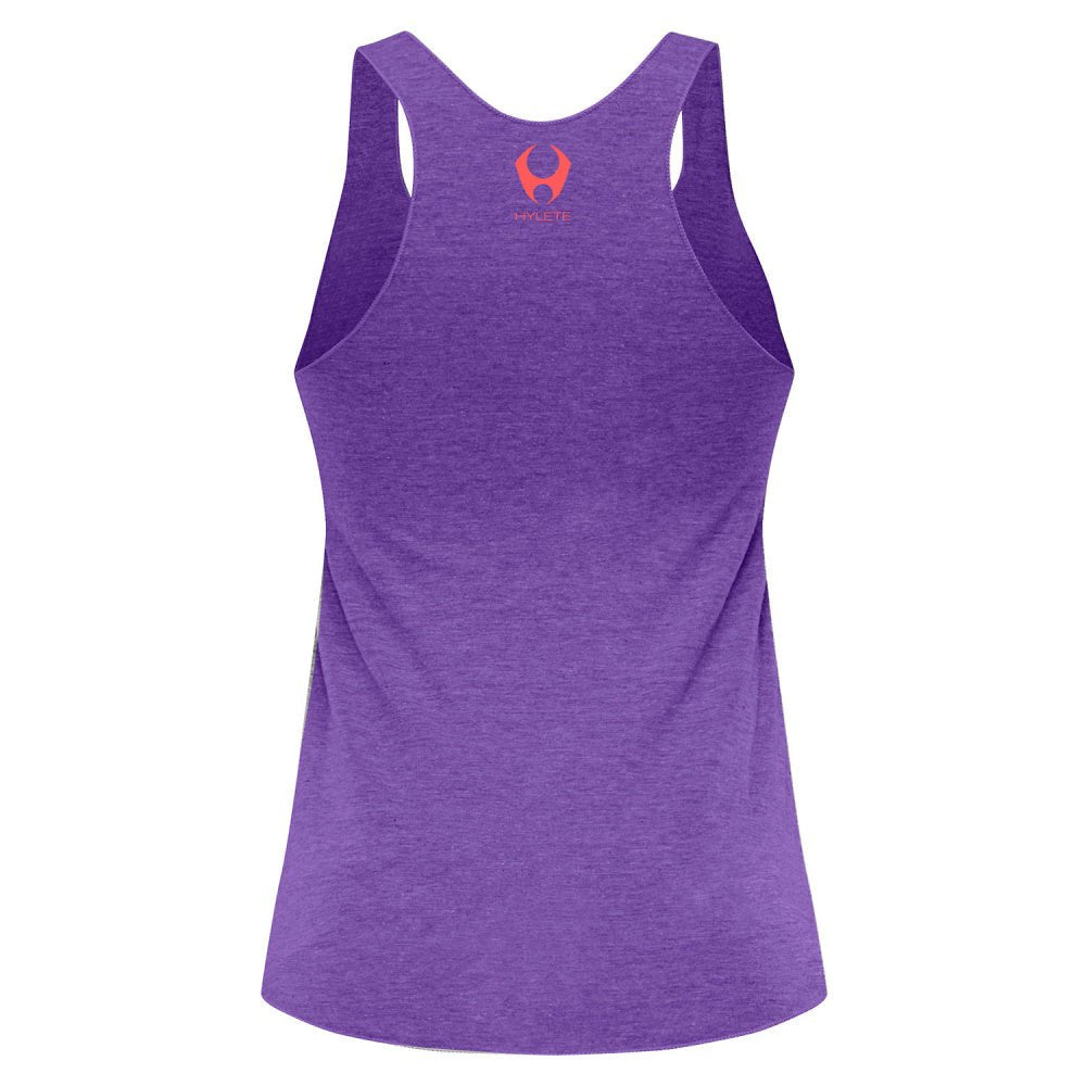HYLETE Womens Script tri - blend tank (Vintage Violet/Coral) - Flexfit