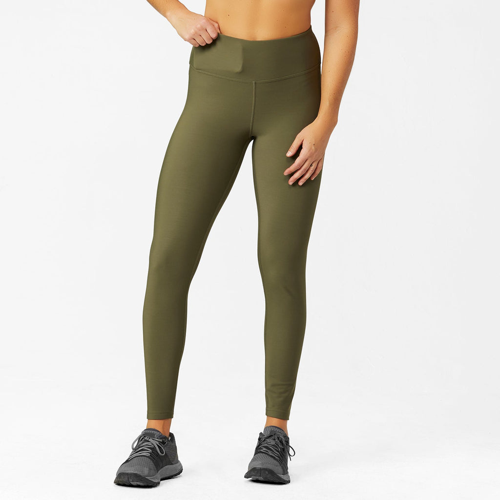 HYLETE Womens Terras Fleece - Lined Tight (Olive) - Flexfit