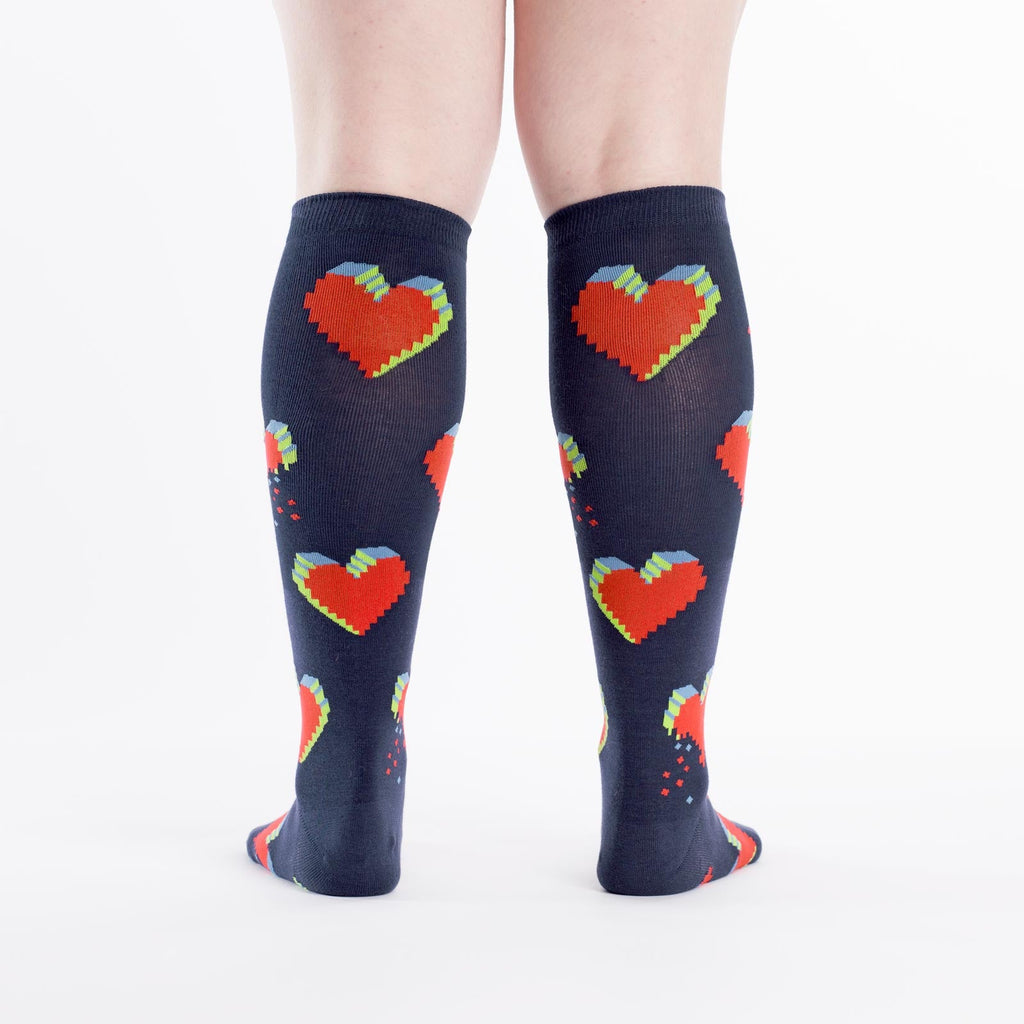 Knee High Funky - Pixelated Hearts - Flexfit