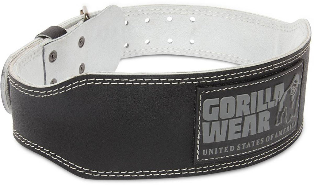 Leather padded belt (10cm), Black/Gray - Flexfit