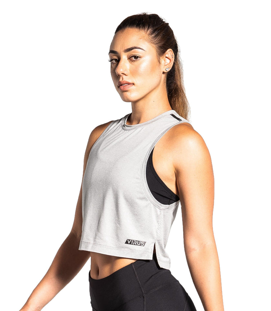 Virus - Pistol ECO Thread Crop Tank - Heather Grey - Flexfit