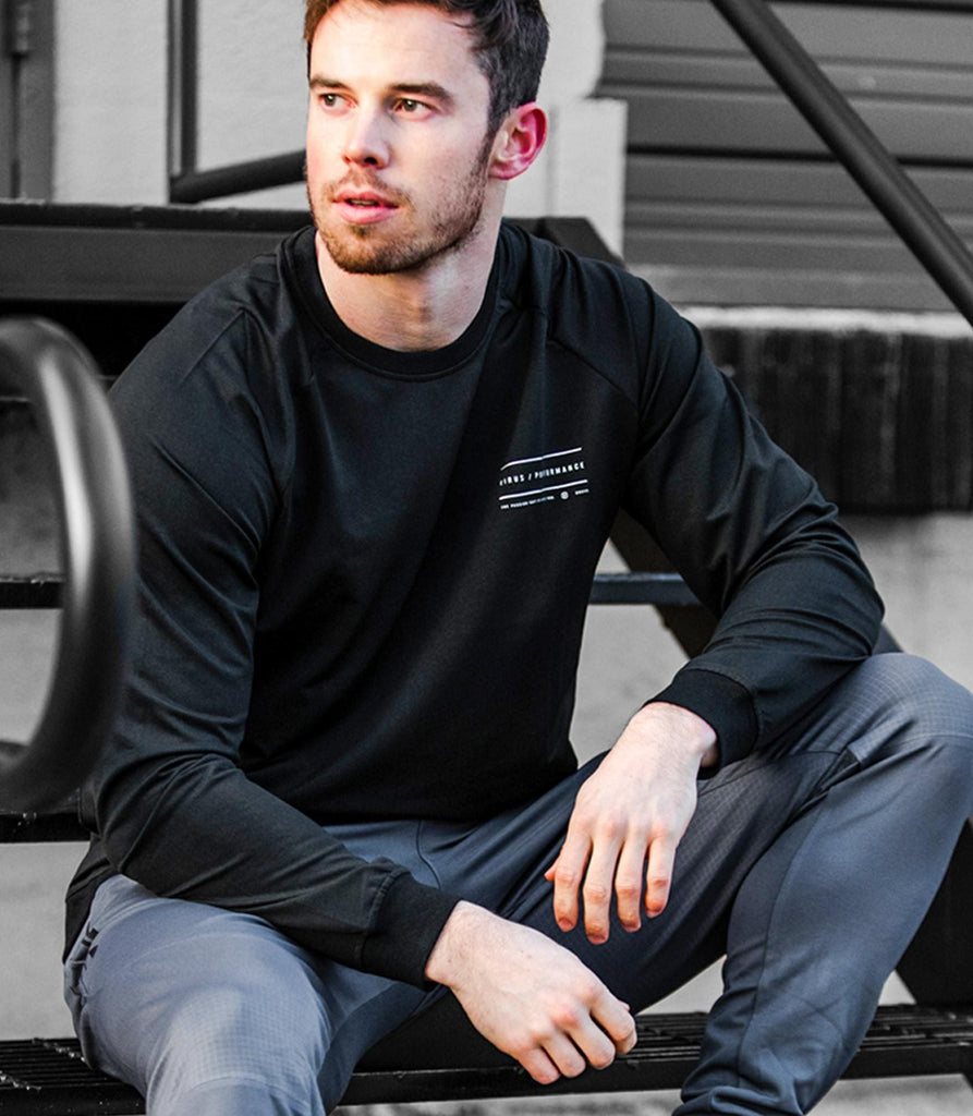 Virus - Sio22 | Stay Warm Crew Neck Top - Black - Flexfit